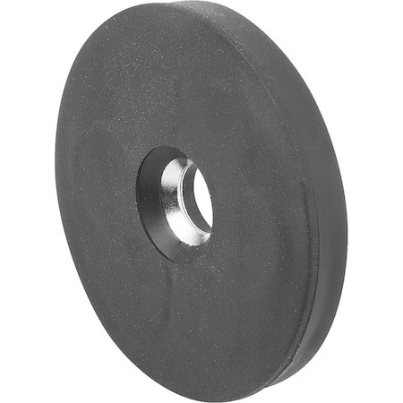 Kipp Magnet Shallow Pot Magnet H=6 Ndfeb, Round, Comp:Rubber, Comp:Black, D2=6, D=31 K0565.02